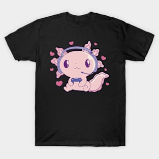 Gaming with Heart: The Lovely Gamer Axolotl T-Shirt